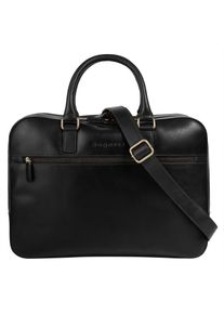 Aktentasche Bugatti "Bugatti Herren, Damen REMO echt Leder", Gr. B/H/T: 40cm x 29cm x 9cm onesize, schwarz, Leder, leicht gl&auml;nzend, unifarben, Taschen Aktentasche, echt Leder