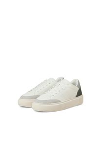 Jack & Jones Sneaker JACK & JONES "JFWASPIRE COURT", Herren, Gr. 41, Textil, wei&szlig;, Lederimitat, Schuhe Sneaker, Schn&uuml;rschuh, Halbschuh, Freizeitschuh in klassischer Optik