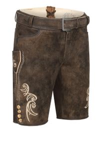 N&uuml;bler Trachtenlederhose N&Uuml;BLER "Lederhosen kurz Latz Hudson", Herren, Gr. 50, EURO, braun, Obermaterial: 100% Lammleder LEL., Hosen Trachtenlederhose, Topseller