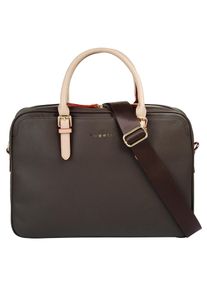 Aktentasche Bugatti "Bugatti Damen ELLA", Damen, Gr. B/H/T: 37cm x 27cm x 6cm onesize, braun (dunkelbraun), Kunstfaser, unifarben, Taschen Aktentasche