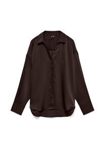 V&eacute;ro Moda Langarmbluse VERO MODA "VMMIRO LS SHIRT WVN NOOS", Damen, Gr. XL, braun (chocolate torte), Obermaterial: 100% Polyester, unifarben, regular fit h&uuml;ftbedeckend, V-Ausschnitt, Blusen Langarmbluse, Kunstfaser, regular fit