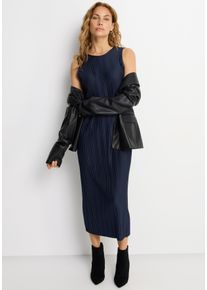 Plisseekleid Lascana "in Midil&auml;nge mit gerader Passform", Damen, Gr. 40, N-Gr, Jersey, schwarz, Jersey, Obermaterial: 88% Polyester, 12% Elasthan, unifarben, figurumspielend ca. Mitte Wade, Rundhals, Kleider Plisseekleid, Partykleid in Midil&auml;nge, elegantes Midikleid mit Plisseefalten