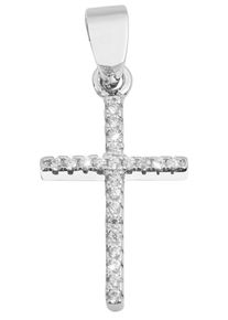 Kreuzanh&auml;nger Akzent "Krika" aus 925 Sterlingsilber, rhodiniert, langlebig", silber (silberfarbig), Schmuckanh&auml;nger, Damen, Silber 925 (Sterlingsilber), Kreuzanh&auml;nger