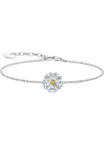 Armband Thomas Sabo "Lovely Daisy" Gr. 19, bunt (silberfarben, wei&szlig;, gelb, wei&szlig;, gelb), Armb&auml;nder, Damen, 19, Silber 925 (recycelt), Armband, mit Zirkonia (synth.)
