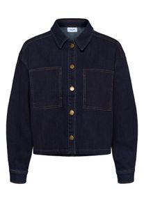 Jeansbluse Saint Tropez "Damen Jeanshemd SambrinaSZ", Damen, Gr. S, blau (dunkelblau denim), Obermaterial: 98% Baumwolle CO. 2% Elasthan EL., Blusen Jeansbluse