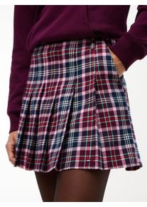 Plisseerock Tommy Jeans "TJW PLEATED SKIRT", Damen, Gr. M (40), bunt (multi check), Web, Obermaterial: 100% Baumwolle, kariert, normal kurz, R&ouml;cke Plisseerock, Baumwolle