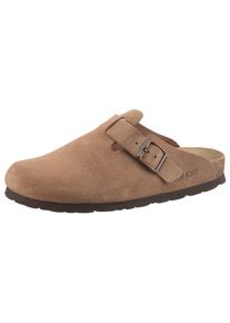 Clog Rohde "Alba", Damen, Gr. 39, ungef&uuml;ttert, braun (camelfarben), Veloursleder, Schuhe Clog, Leder Mules, Hausschuh mit leichter Laufsohle in Weite G (weit)