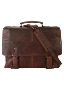 XZONE Aktentasche X-ZONE "X-ZONE Herren, Damen echt Leder", Gr. B/H/T: 48cm x 35cm x 21cm onesize, braun (cognac), Leder, beschichtet, Taschen Aktentasche, echt Leder