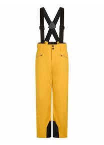 Skihose Ziener "AXI-Z AQUASHIELD JUNGS", Herren, Gr. 152, EURO-Gr&ouml;&szlig;en, gelb (golden mango tex), Obermaterial: 100% Polyester. Futter: 100% Polyamid. Wattierung: 100% Polyester, Hosen Skihose, wasser-u.winddicht, atmungsaktiv, warm, abnehmbare Tr&auml;ger