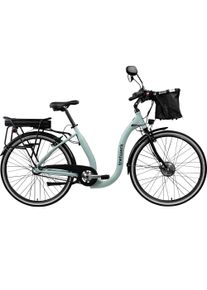 E-Bike Tretwerk "Linea" Gr. 48, blau (hellblau), Elektrofahrr&auml;der, 48cm, 28 Zoll (71,12cm), E-Bike, tiefer Einstieg
