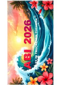 Strandtuch Egeria "ABI 2026", schwarz, B:75cm L:150cm, Frottiervelours, Obermaterial: 100% Baumwolle, Handt&uuml;cher, Strandtuch, 75x150 cm, "ABI 2025-Alles in trockenen T&uuml;chern", Velours