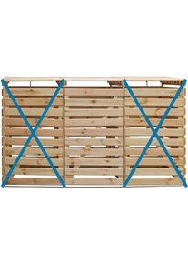 M&uuml;lltonnenbox Promadino "Vario V Erweiterung", beige (natur), B:92cm H:122cm T:70cm, Massivholz, Metall, Aufbewahrungsboxen, M&uuml;lltonnenbox, besonders robust aus zertifiziertem Kiefernholz gefertigt