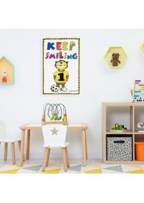 Leinwandbild LUCKYLINDE "Der kleine Tiger mit Fu&szlig;ball", bunt (farbe bild(er): bunt), B:30cm H:40cm T:2cm, Canvas, Holzrahmen, Bilder, Leinwandbild, Exklusive JANOSCH Kindermotive