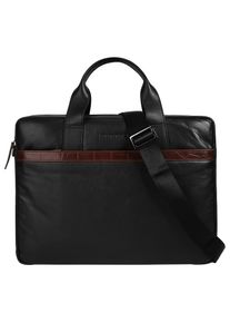Aktentasche Bugatti "Bugatti Herren, Damen CORSO DELUXE echt Leder", Gr. B/H/T: 39cm x 28cm x 10cm onesize, schwarz, Leder, leicht gl&auml;nzend, unifarben, Taschen Aktentasche, echt Leder