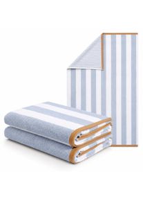 Strandtuch OTTO HOME "Elenna, 100% Baumwolle, flauschig und weich, 500 gr/m&sup2;", blau, B:180cm L:90cm, Frottier, Obermaterial: 100% Baumwolle, Handt&uuml;cher, Strandtuch, Strandt&uuml;cher 90x180cm, Streifen, modern