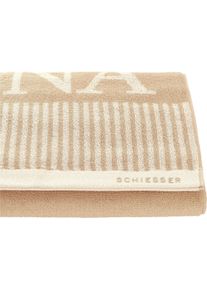 Saunatuch Schiesser "Rom aus garngef&auml;rbtem, kuschelweichem Baumwollfrottier", beige (sand), B:75cm L:200cm, Frottier, Frottier, Handt&uuml;cher, Saunatuch, OEKO-TEX MADE IN GREEN, Topseller