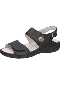 Waldl&auml;ufer Sandalette WALDL&Auml;UFER "Gunna", Damen, Gr. 8,5, Leder, schwarz, Nappaleder, unifarben, Basic, Schuhe Sandalette, Sommerschuh, Komfortschuh, Sandalette in Bequemweite G (= weit)