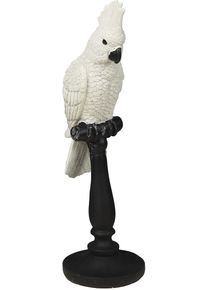 Tierfigur AMBIENTE HAUS "Papagei Figur", wei&szlig;, B:10cm H:31cm T:10cm, Polyresin, Dekofiguren, Tierfigur