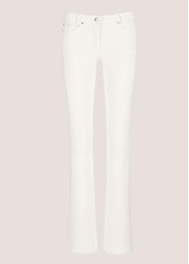 Madeleine Mode Regular-fit-Jeans MADELEINE "Denimhose Schmale Jeans im Five-Pocket-Style", Damen, Gr. 34, N + K Gr, wei&szlig; (wollwei&szlig;), Obermaterial: 95% Baumwolle CO. 5% Elasthan EL., Modern, Jeans Regular-fit-Jeans, Mit "M"-Stickerei auf der Ges&auml;&szlig;tasche