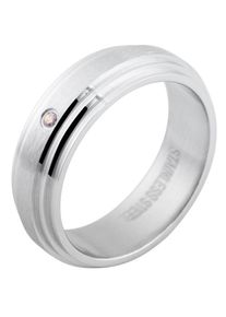 Fingerring Akzent "Levin, langlebig" Gr. 76, silber (silberfarbig), Fingerringe, Damen, 76, Edelstahl, Fingerring