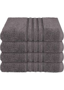 Handt&uuml;cher Schiesser "Milano aus 100% Baumwolle mit eleganter Bord&uuml;re in Hoch-Tief-Optik", grau (dunkelgrau), B:50cm L:100cm, Frottier, Frottier, Handt&uuml;cher, Handt&uuml;cher, OEKO-TEX MADE IN GREEN