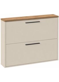 Schuhkipper Schildmeyer "Saga, Oberplatte in Eiche Landhaus, Made in Germany", cremebeige, eiche landhaus, B:99,5cm H:100,3cm T:19,55cm, Holzwerkstoff, Sideboards, Schuhkipper, Oberplatte 2,5 cm Dicke in eiche landhaus Dekor, Made in Germany