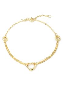 Goldarmband Amor "Herz", gold (gelbgoldfarben), Armb&auml;nder, Damen, 19cm, Gelbgold 375, Goldarmband