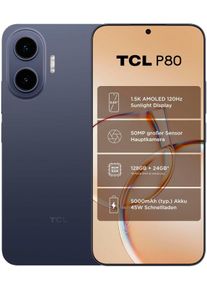 TCL Smartphone "P80", Energieeffizienz: B, schwarz (midnight blau), 128 GB, Mobiltelefone, Smartphone