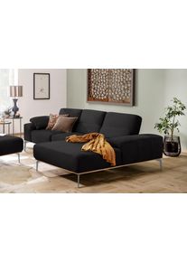 Ecksofa W.Schillig "run, Designsofa mit tollem Sitzkomfort, bequem, L-Form", schwarz (midnight w82), B:279cm H:88cm T:178cm, Longlife Xtra-Leder Z73: Naturwalkleder der Luxusklasse aus den erlesensten Rohh&auml;uten. Hautst&auml;rke 1, 1 &ndash; 1, 3 mm;ROHLEDER Jacquard-Flachgewebe Q2 W60 (63% Polyester, 37% Polyacryl);ROHLEDER Chenille-Flachgewebe Q2 W77 (68% Polyacryl, 32% Polyester);Stoff S37 (100% Polyester)