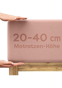 Spannbettlaken WOLKENFELD "Boxspringbett Bettlaken - Spannbetttuch f&uuml;r Matratzen bis 40cm", rosa, 1 Stk., Jersey, 180-200x200-220 180x200 180x220 200x200 200x220 40cm, Jersey, Obermaterial: 95% Baumwolle, 5% Elasthan (LYCRA), Bettlaken, Spannbettlaken, Elastisch & Rutschfest: 90x200, 140x200, 160x200, 180x200 & &Uuml;bergr&ouml;&szlig;en