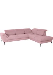 Sit & More Ecksofa SIT & MORE "Percy L-Form", rosa (altrosa), B:270cm H:80cm T:235cm, Sofas, Ecksofa, 15 cm Fu&szlig;h&ouml;he, Sitztiefenverstellung, wahlweise in 2 Fu&szlig;farben