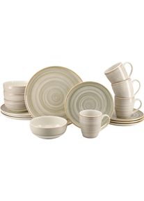 Kombiservice Creatable "Caoba, Geschirr-Set, 16-tlg.", beige (sand), 16, Steingut, Geschirr-Sets, Kombiservice, Robustes Steingut, skandinavische Schlichtheit
