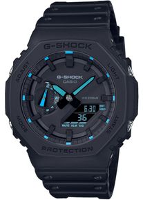 Chronograph Casio G-SHOCK, schwarz (schwarz, neonblau, schwarz, blau), Armbanduhren, Damen, schwarz, Chronograph, Quarzuhr, Armbanduhr,Herrenuhr,digital, bis 20bar wasserd.Resinarmband