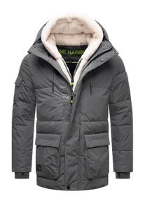 Winterjacke STONE HARBOUR "Winterjacke Lauroo XX", Herren, Gr. M, grau (anthrazit), Obermaterial: 100% Polyester PES. Obermaterial: Futter: 100% Polyester PES. 100% Polyester PES., gerade Po-bedeckend, hoch geschlossener Ausschnitt, verstellbar Rippstrickb&uuml;ndchen, Jacken Winterjacke, urbane Herren Steppjacke mit kuscheligem Teddyfleece