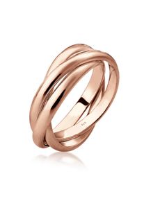 Silberring ELLI "Ring Wickelring Trio Trini Basic Schmuck Geschenk 925 Silber" Gr. 58, rosa (rosegold), Fingerringe, Damen, 58, Silber 925 (Sterlingsilber), Silberring
