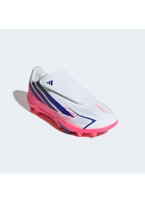 Fu&szlig;ballschuh adidas Performance "F50 HYPERFAST CLUB KIDS, NATURRASEN/GEMISCHTE B&Ouml;DEN, KLETTVERSCHLUSS", Kinder, Gr. 29, pink (cloud wei&szlig;, solar lila, solar turbo), Synthetik, Schuhe Fu&szlig;ballschuh, f&uuml;r viele verschiedene B&ouml;den geeignet