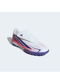 Fu&szlig;ballschuh adidas Performance "F50 HYPERFAST CLUB KIDS, HYBRIDRASEN, KLETTVERSCHLUSS", Kinder, Gr. 35, rosa (ftwwht, solpur, soltur), Synthetik, Schuhe Fu&szlig;ballschuh