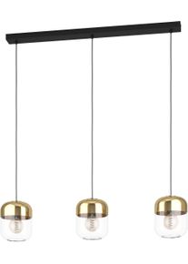 Eglo H&auml;ngeleuchte "MARYVILLA Pendellampe, Stahl und Glas, E27, IP20, Esstischlampe, Lampe", braun (schwarz, braun), H: 110cm, 1 Stk., Leuchten, H&auml;ngeleuchte, L87 x B17 x H110 cm, schwarz, br&uuml;niert, 3X40W exkl., H&auml;ngeleuchte
