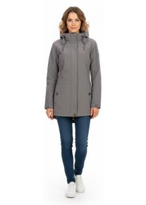 Softshellmantel ANKERGLUT "PEAK ROBSON WOMEN II", Damen, Gr. 36/38 (M), grau, Softshell, 96% Polyester, 4% Elasthan, regular fit ca. Mitte Oberschenkel, verstellbar,weit mit verstellbarem Klettverschluss, M&auml;ntel Softshellmantel, auch in Gro&szlig;en Gr&ouml;&szlig;en erh&auml;ltlich