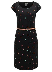 Shirtkleid Ragwear "Sommerkleid Lilithe Hearts YOUMODO", Damen, Gr. L, N-Gr, schwarz, Obermaterial: 50% Baumwolle CO. 50% Modal CMD., Kleider Shirtkleid