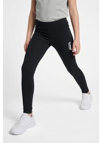 Leggings Hummel, M&auml;dchen, Gr. 122, N-Gr, schwarz, Obermaterial: 95% Baumwolle, 5% Elasthan, Hosen Leggings, f&uuml;r Kinder und Jugendliche geeignet