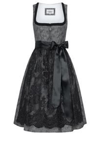 N&uuml;bler Dirndl N&Uuml;BLER "Midi Dirndl Leo", Damen, Gr. 46, EURO, silber, Obermaterial: 100% Viskose CV., Kleider Dirndl