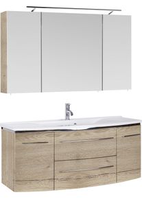 Badm&ouml;bel-Set SAPHIR "3040", braun (eiche struktur, eiche struktur), B:120cm, Kastenm&ouml;bel-Sets, Badm&ouml;bel-Set, Breite 120 cm