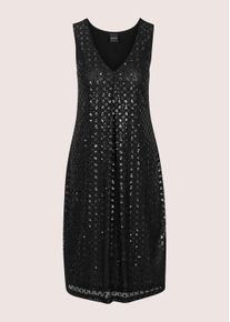 Madeleine Mode Sommerkleid MADELEINE "Paillettenkleid Partykleid mit V-Ausschnitt", Damen, Gr. 36, N-Gr, schwarz, Obermaterial: 94% Polyester PES. 6% Elasthan EL., Modern, A-Linie, V-Ausschnitt, Kleider Sommerkleid, Aufgestickte Pailetten