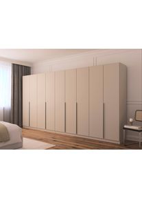 Dreht&uuml;renschrank OTTO HOME "Kleiderschrank Schrank Garderobe AGORDO Schlafzimmer", beige (beige (champagner)), B:405cm H:210cm T:54cm, Schr&auml;nke, Dreht&uuml;renschrank, durchdachte Innenausstattung, in 8 Breiten und 2 H&ouml;hen MADE IN GERMANY