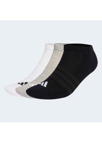 Sportsocken adidas Performance "D&Auml;MPFENDE ESSENTIALS LOW CUT, 3 PAAR", Damen, Gr. L (43/45), schwarz-wei&szlig; (medium grau heather, wei&szlig;, schwarz), Obermaterial: 60% Baumwolle, 37% Polyester, 2% Elasthan, 1% Polyamid, Socken Sportsocken