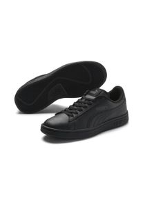 Sneaker Puma "SMASH V2 L JR", M&auml;dchen, Gr. 38, Textil, schwarz (Puma schwarz, Puma schwarz), Leder, unifarben, Schuhe Sneaker