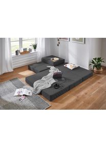 Sessel OTTO HOME "Lenny", grau (anthrazit), B:115cm H:44cm T:65cm, Sessel, Sessel, Sessel als Faltmatratze mit G&auml;steSchlaffunktion
