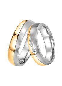 Trauring DOOSTI "Schmuck Geschenk Edelstahl Trauring Ehering Partnerring LIEBE" Gr. 66, edelstahlfarben, gelbgoldfarben, Fingerringe, Damen, 66, ohne Zirkonia, Edelstahl, 5mm, Trauring, wahlweise mit Zirkonia oder ohne Zirkonia