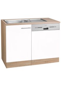 Sp&uuml;lenschrank Optifit "Kalmar", wei&szlig;, B:110cm H:85cm T:60cm, Schr&auml;nke, Sp&uuml;lenschrank, mit T&uuml;r/Sockel f&uuml;r Geschirrsp&uuml;ler